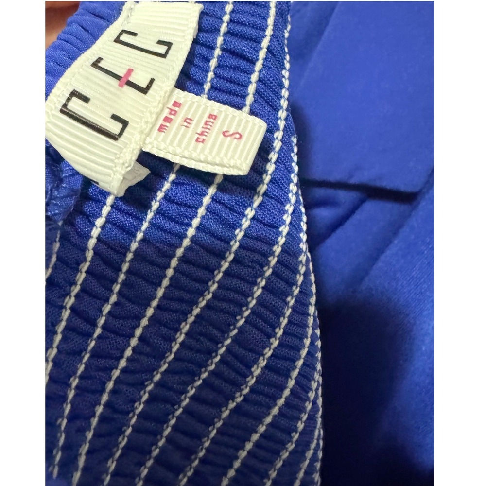 TCEC Size Small Royal Blue Halter Ruffle Resortwear Vacation Mini Dress - Picture 5 of 6